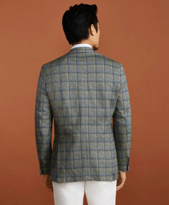 Brooks Brothers Sport Coats and Vests Golden Fleece LinenCotton Plaid Sport Coat Greenblue 8211 Men Brooks Brothers Sport Coats and Vests Golden Fleece LinenCotton Plaid Sport Coat Greenblue 8211 Men