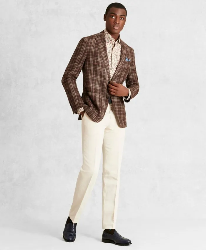 Brooks Brothers Sport Coats and Vests Golden Fleece SilkBlend Plaid Sport Coat Brown 8211 Men Brooks Brothers Sport Coats and Vests Golden Fleece SilkBlend Plaid Sport Coat Brown 8211 Men