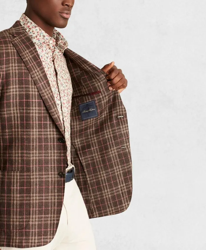 Brooks Brothers Sport Coats and Vests Golden Fleece SilkBlend Plaid Sport Coat Brown 8211 Men Brooks Brothers Sport Coats and Vests Golden Fleece SilkBlend Plaid Sport Coat Brown 8211 Men