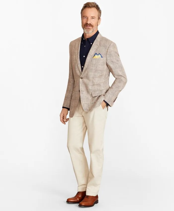 Brooks Brothers Sport Coats and Vests Madison Fit Linen Check Sport Coat Beige 8211 Men Brooks Brothers Sport Coats and Vests Madison Fit Linen Check Sport Coat Beige 8211 Men