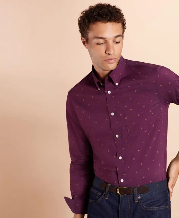 Brooks Brothers Sport Shirts Performance Series Geometric Print Poplin Shirt Burgundy 8211 Men Brooks Brothers Sport Shirts Performance Series Geometric Print Poplin Shirt Burgundy 8211 Men