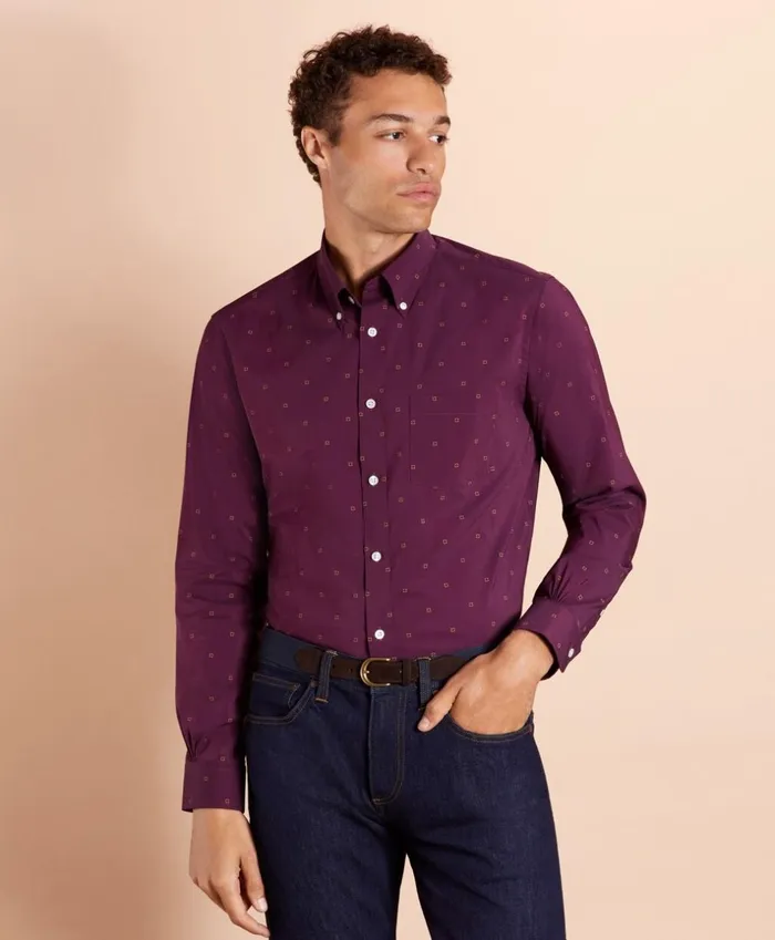Brooks Brothers Sport Shirts Performance Series Geometric Print Poplin Shirt Burgundy 8211 Men Brooks Brothers Sport Shirts Performance Series Geometric Print Poplin Shirt Burgundy 8211 Men