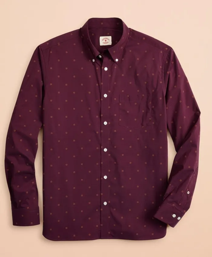 Brooks Brothers Sport Shirts Performance Series Geometric Print Poplin Shirt Burgundy 8211 Men Brooks Brothers Sport Shirts Performance Series Geometric Print Poplin Shirt Burgundy 8211 Men