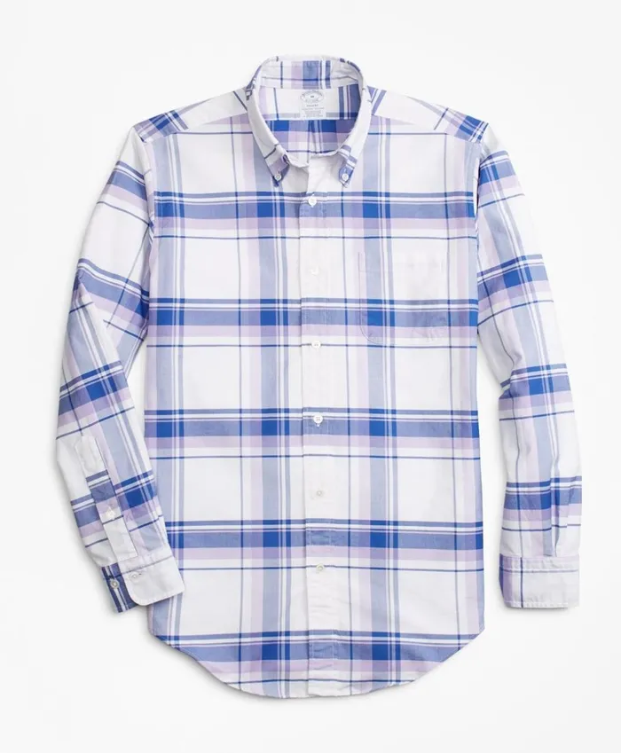 Brooks Brothers Sport Shirts Regent Fit Oxford Plaid Sport Shirt Purple 8211 Men Brooks Brothers Sport Shirts Regent Fit Oxford Plaid Sport Shirt Purple 8211 Men