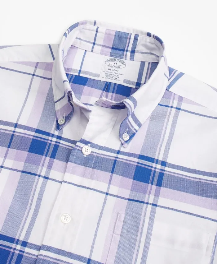 Brooks Brothers Sport Shirts Regent Fit Oxford Plaid Sport Shirt Purple 8211 Men Brooks Brothers Sport Shirts Regent Fit Oxford Plaid Sport Shirt Purple 8211 Men