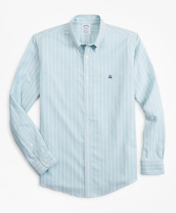 Brooks Brothers Sport Shirts Stretch Regent Fitted Sport Shirt NonIron Stripe Lightblue 8211 Men Brooks Brothers Sport Shirts Stretch Regent Fitted Sport Shirt NonIron Stripe Lightblue 8211 Men