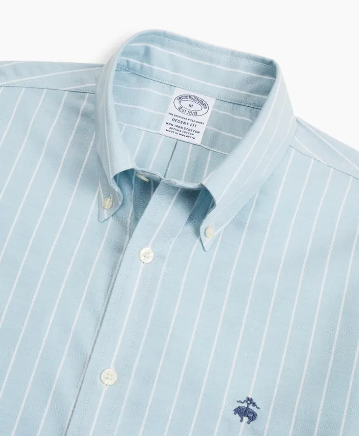 Brooks Brothers Sport Shirts Stretch Regent Fitted Sport Shirt NonIron Stripe Lightblue 8211 Men Brooks Brothers Sport Shirts Stretch Regent Fitted Sport Shirt NonIron Stripe Lightblue 8211 Men