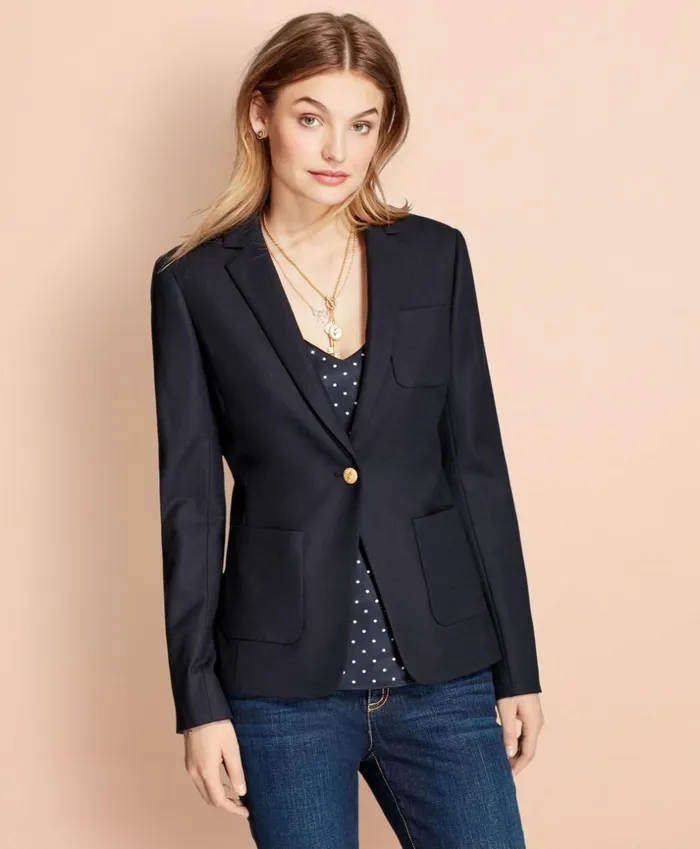 Brooks Brothers Suit Separates Patch Pocket Stretch Wool Blazer Navy 8211 Women Brooks Brothers Suit Separates Patch Pocket Stretch Wool Blazer Navy 8211 Women