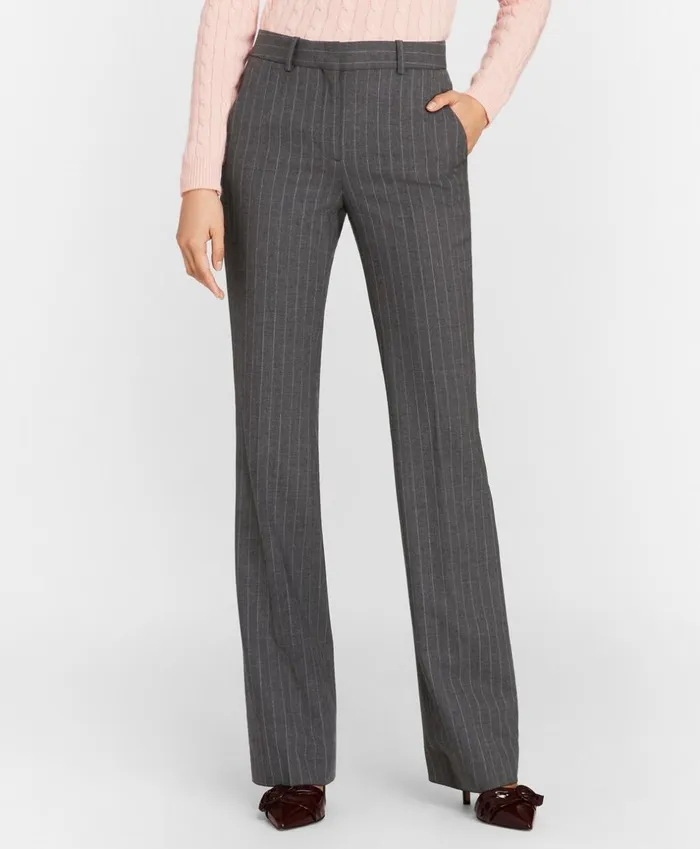 Brooks Brothers Suit Separates Pinstripe Stretch Wool Pants Grey 8211 Women