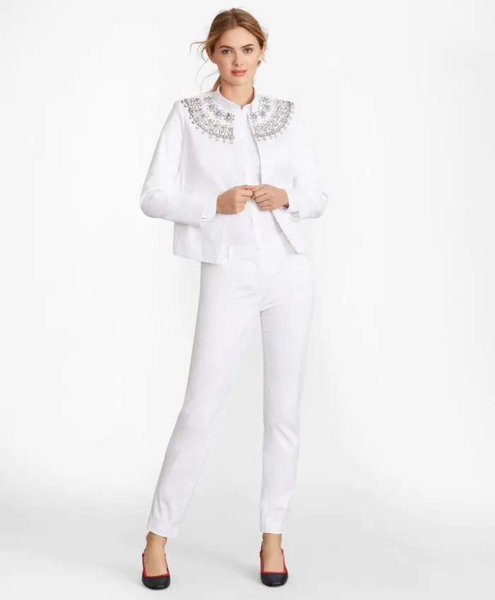 Brooks Brothers Suit Separates Stretch Cotton Twill Ankle Pants White 8211 Women Brooks Brothers Suit Separates Stretch Cotton Twill Ankle Pants White 8211 Women
