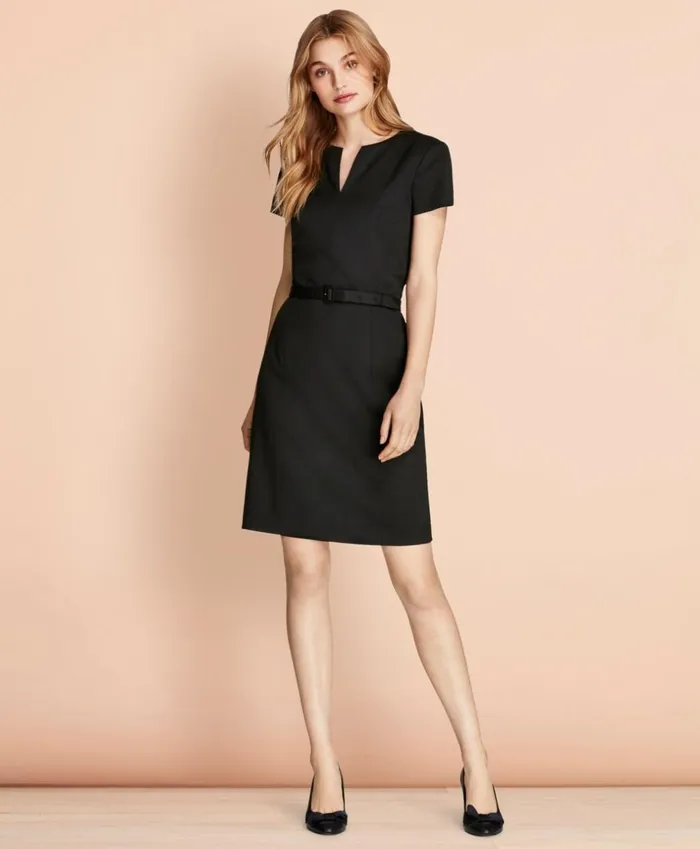 Brooks Brothers Suit Separates Stretch Wool Sheath Dress Black 8211 Women