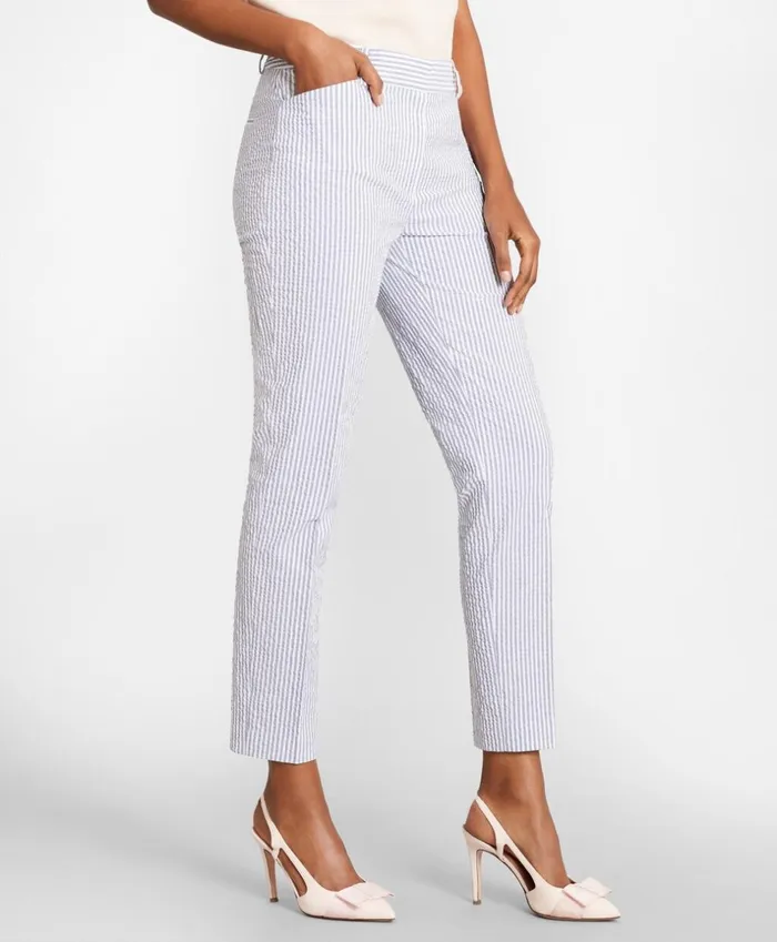 Brooks Brothers Suit Separates Striped Stretch Cotton Seersucker Pants Bluewhite 8211 Women Brooks Brothers Suit Separates Striped Stretch Cotton Seersucker Pants Bluewhite 8211 Women