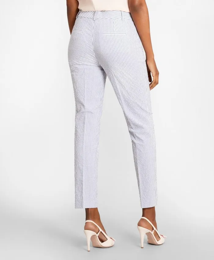 Brooks Brothers Suit Separates Striped Stretch Cotton Seersucker Pants Bluewhite 8211 Women Brooks Brothers Suit Separates Striped Stretch Cotton Seersucker Pants Bluewhite 8211 Women