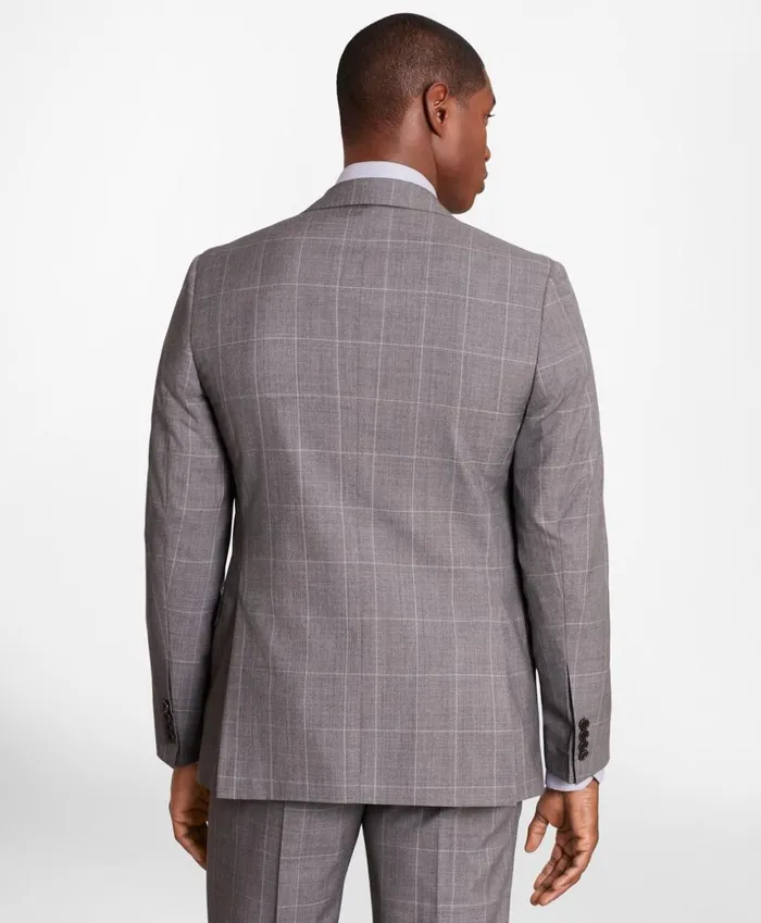 Brooks Brothers Suits BrooksGate RegentFit Windowpane Wool Suit Jacket Medium Grey 8211 Men Brooks Brothers Suits BrooksGate RegentFit Windowpane Wool Suit Jacket Medium Grey 8211 Men
