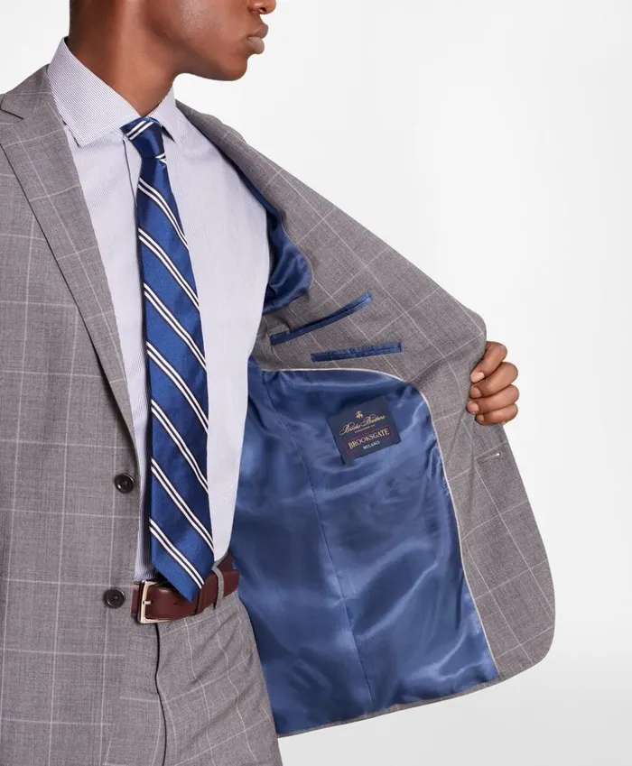 Brooks Brothers Suits BrooksGate RegentFit Windowpane Wool Suit Jacket Medium Grey 8211 Men Brooks Brothers Suits BrooksGate RegentFit Windowpane Wool Suit Jacket Medium Grey 8211 Men