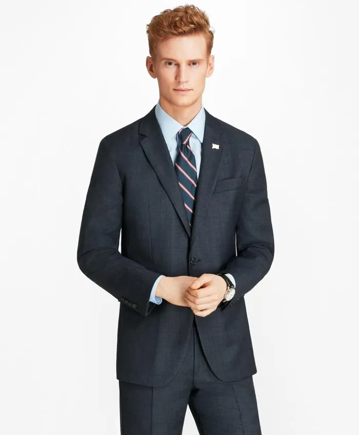 Brooks Brothers Suits Milano Fit Open Plaid 1818 Suit Blue 8211 Men