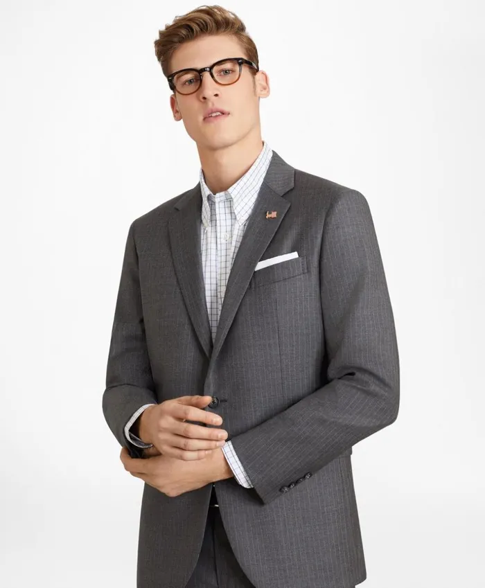 Brooks Brothers Suits Milano Fit TwoButton Stripe 1818 Suit Grey 8211 Men Brooks Brothers Suits Milano Fit TwoButton Stripe 1818 Suit Grey 8211 Men