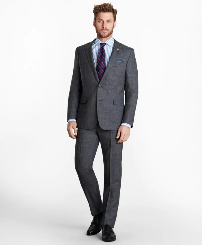 Brooks Brothers Suits Regent Fit Glen Plaid 1818 Suit Grey 8211 Men