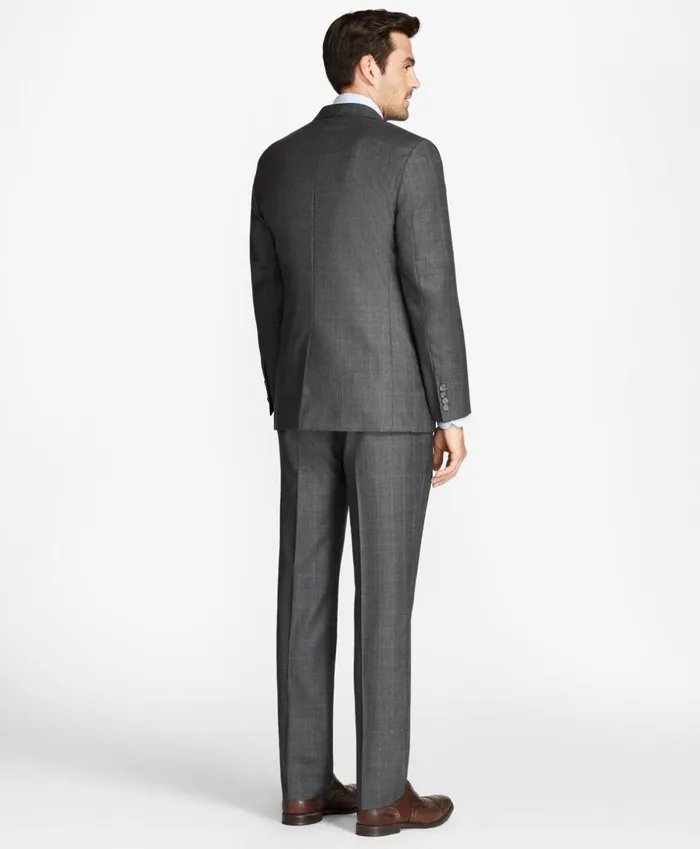 Brooks Brothers Suits Regent Fit Open Plaid 1818 Suit Grey 8211 Men