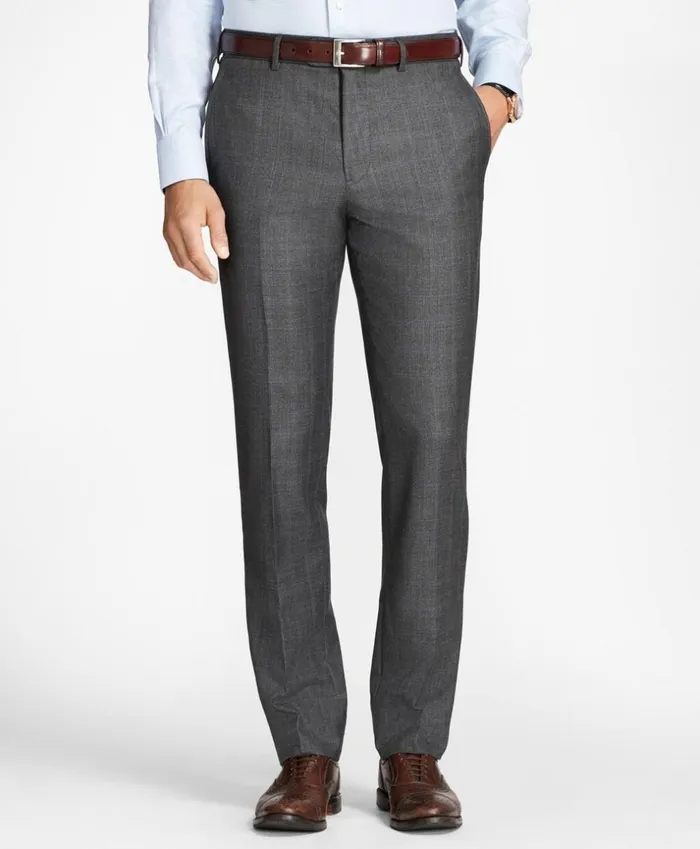 Brooks Brothers Suits Regent Fit Open Plaid 1818 Suit Grey 8211 Men