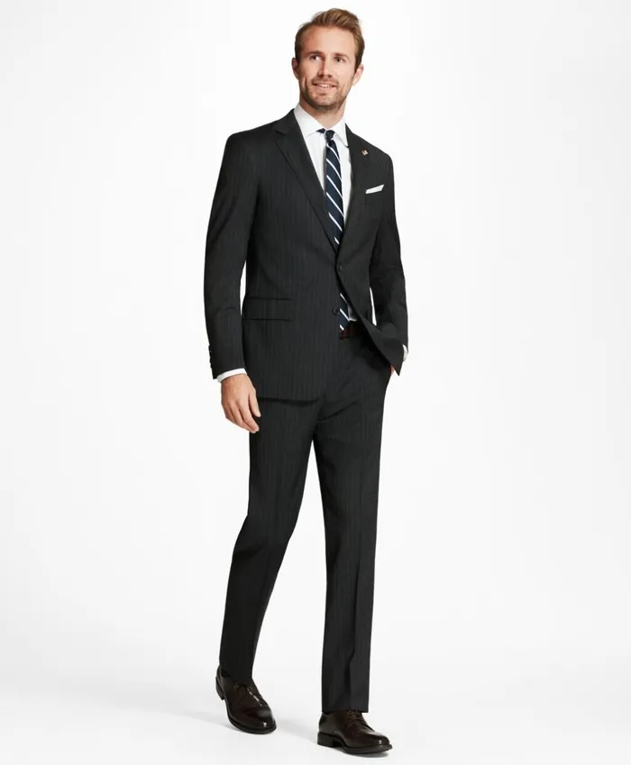 Brooks Brothers Suits Regent Fit Stripe 1818 Suit Grey 8211 Men