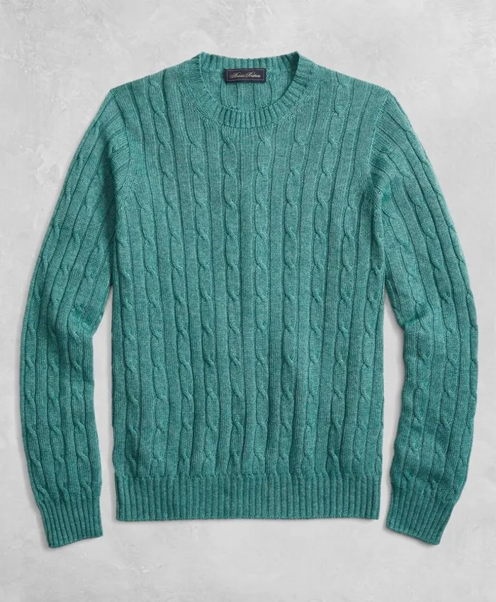 Brooks Brothers Sweaters Golden Fleece 3D Knit Cable Crewneck Sweater Green 8211 Men Brooks Brothers Sweaters Golden Fleece 3D Knit Cable Crewneck Sweater Green 8211 Men