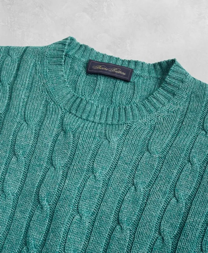 Brooks Brothers Sweaters Golden Fleece 3D Knit Cable Crewneck Sweater Green 8211 Men Brooks Brothers Sweaters Golden Fleece 3D Knit Cable Crewneck Sweater Green 8211 Men