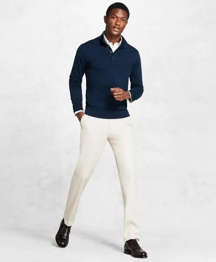 Brooks Brothers Sweaters Golden Fleece 3D Knit Henley Navy 8211 Men