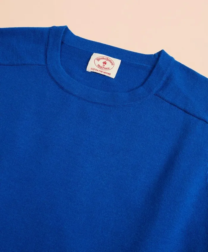Brooks Brothers Sweaters Merino Wool Crewneck Sweater Blue 8211 Men