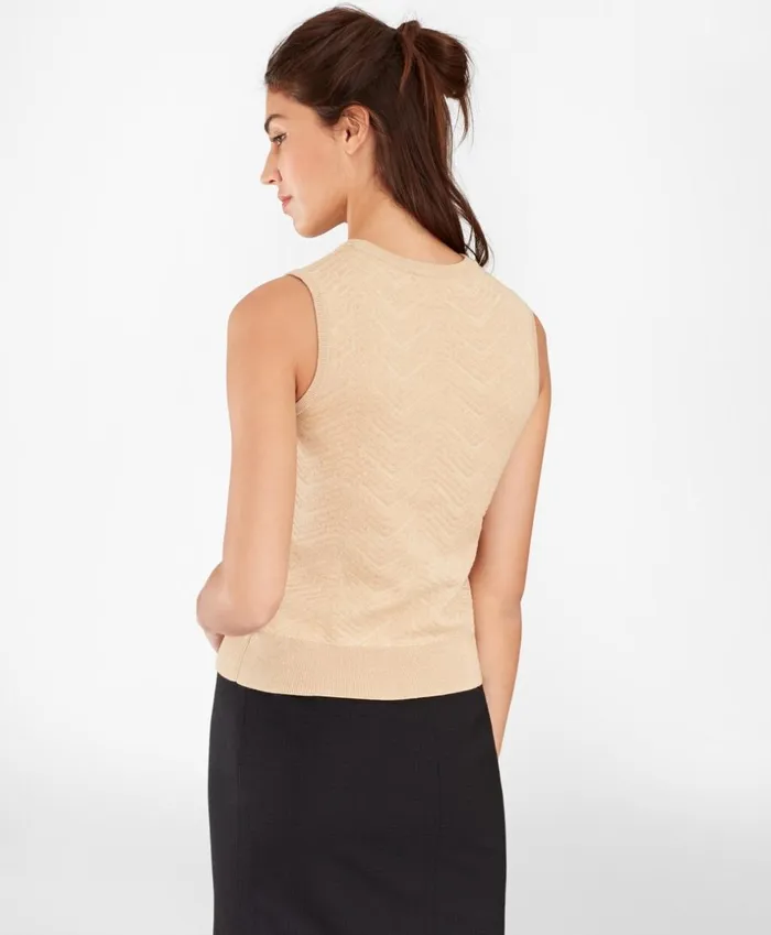 Brooks Brothers Sweaters WoolLinen ChevronKnit Shell Sahara 8211 Women Brooks Brothers Sweaters WoolLinen ChevronKnit Shell Sahara 8211 Women