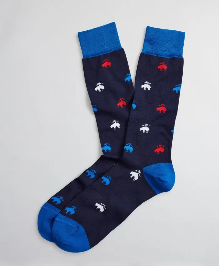 Brooks Brothers Underwear and Socks Patriotic Fleece Crew Socks Navy 8211 Men