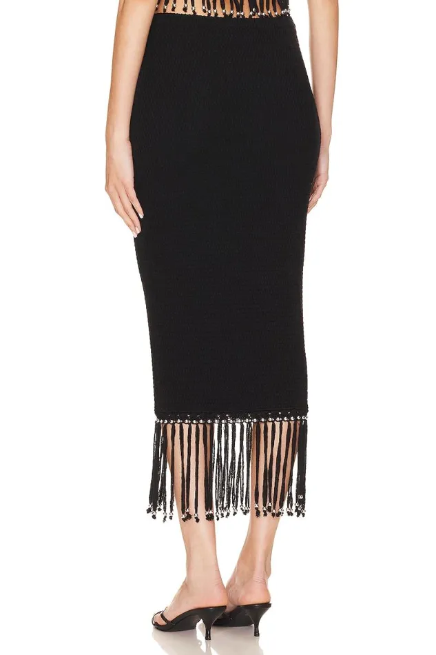 Bryony Fringe Skirt Black Women Lovers and Friends Skirts