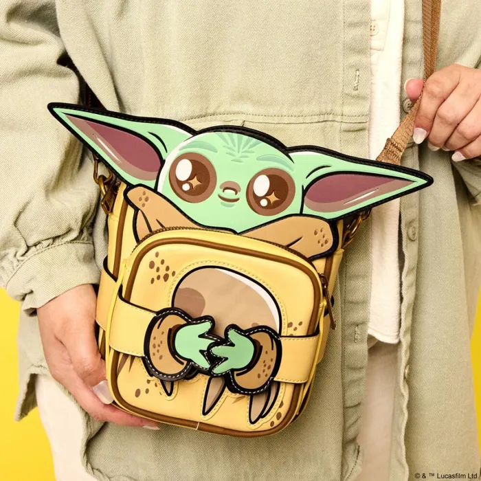 C2E2 Limited Edition The Mandalorian Grogu Crossbuddies Cosplay Crossbody Bag With Coin Bag Unisex Loungefly Crossbody Bags C2E2 Limited Edition The Mandalorian Grogu Crossbuddies Cosplay Crossbody Bag With Coin Bag Unisex Loungefly Crossbody Bags