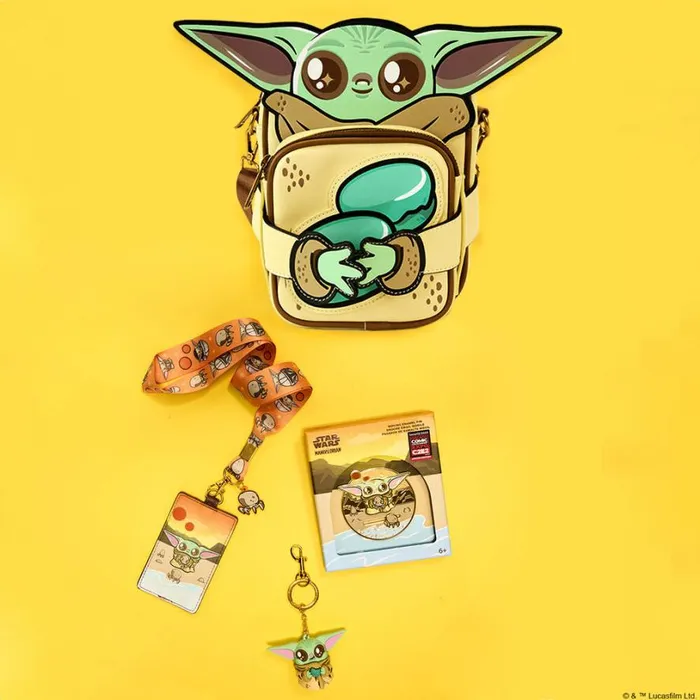 C2E2 Limited Edition The Mandalorian Grogu Crossbuddies Cosplay Crossbody Bag With Coin Bag Unisex Loungefly Crossbody Bags C2E2 Limited Edition The Mandalorian Grogu Crossbuddies Cosplay Crossbody Bag With Coin Bag Unisex Loungefly Crossbody Bags
