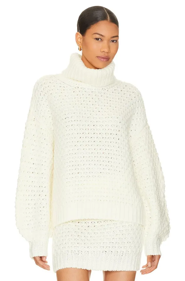 Cable Turtleneck Sweater Ivory Women Lovers and Friends Sweaters and Knits