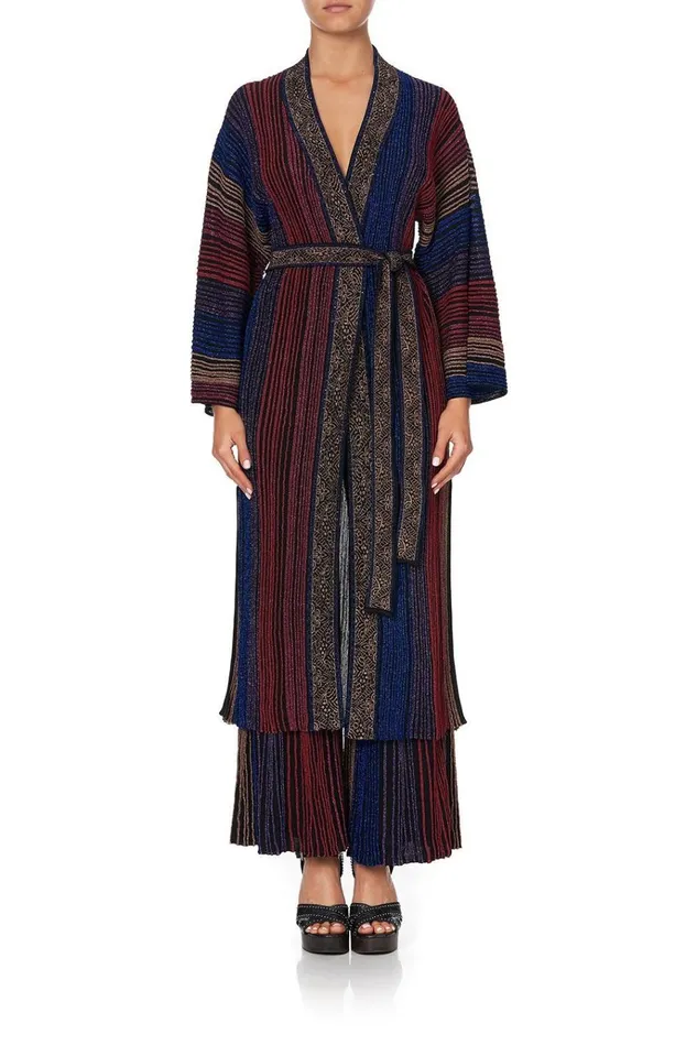 Camilla Knitwear Women Metallic Knit Cardi With Tie Folk River