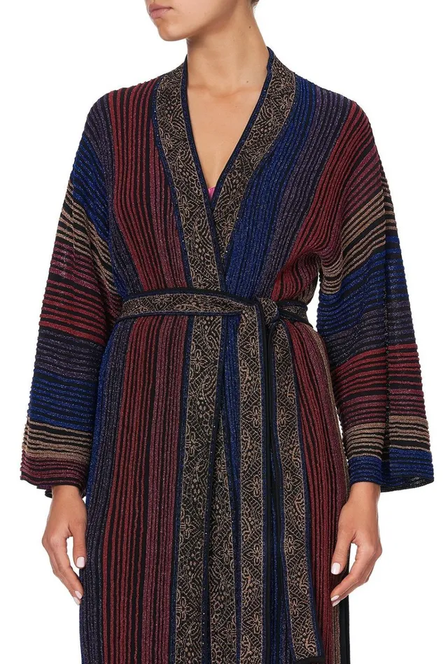 Camilla Knitwear Women Metallic Knit Cardi With Tie Folk River