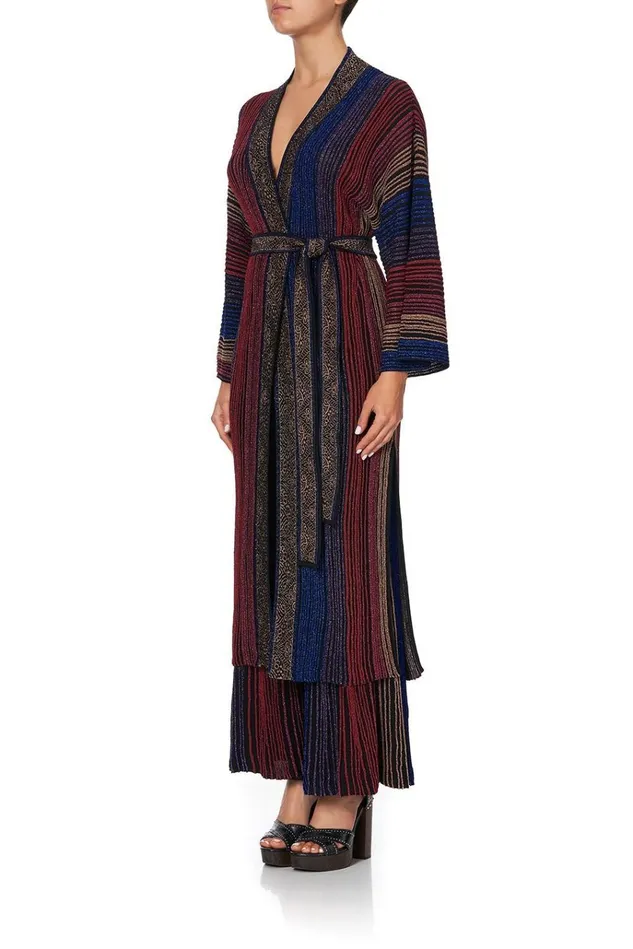 Camilla Knitwear Women Metallic Knit Cardi With Tie Folk River