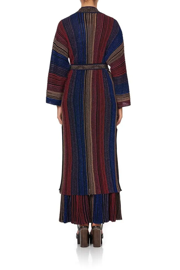 Camilla Knitwear Women Metallic Knit Cardi With Tie Folk River