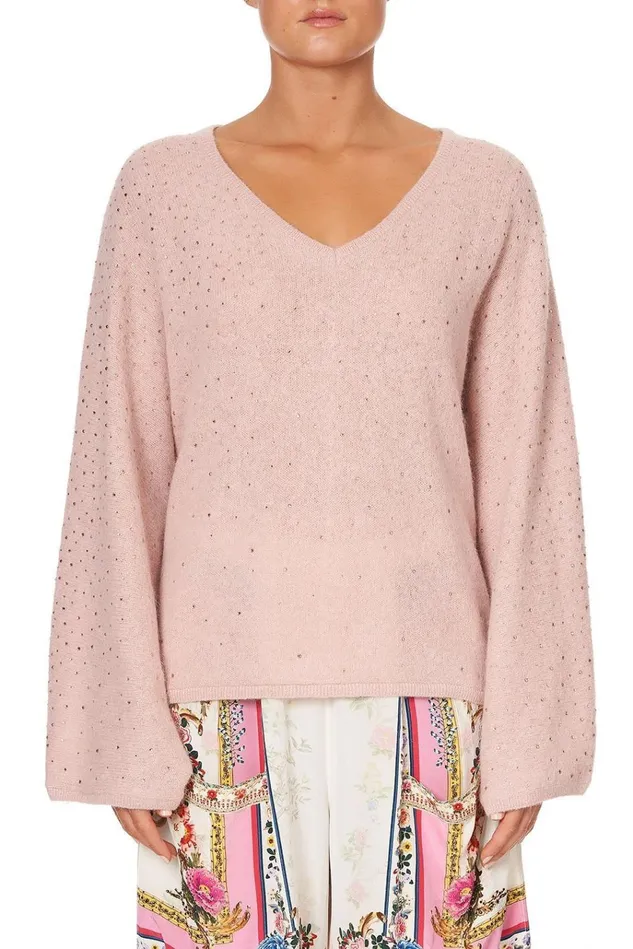 Camilla Modest Clothing Women Knit V Neck Jumper W Dolman Sleeve Party In The Palace