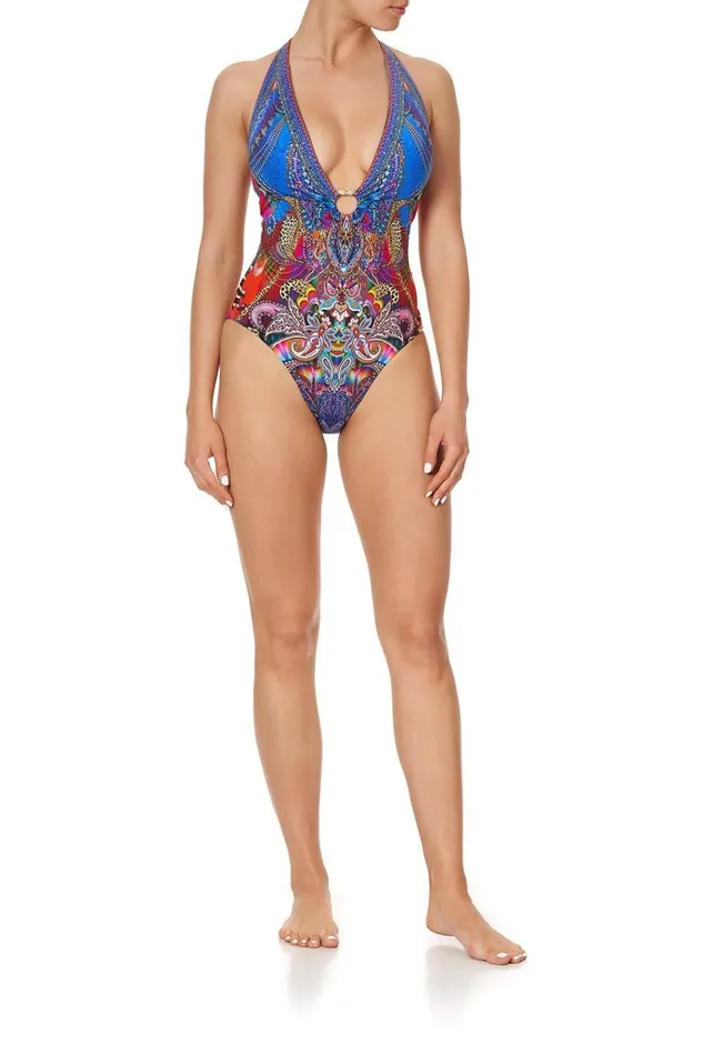 Camilla One Pieces Women Ring Detail Plunge V One Piece Psychedelica