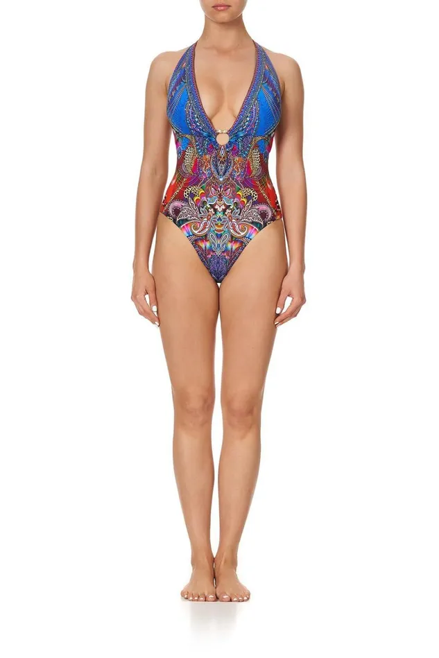 Camilla One Pieces Women Ring Detail Plunge V One Piece Psychedelica
