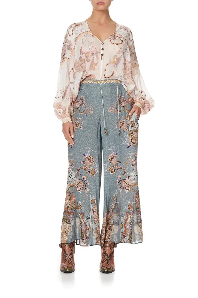 Camilla Tops Women Blouson Blouse With Neck Tie Marrakesh Maiden