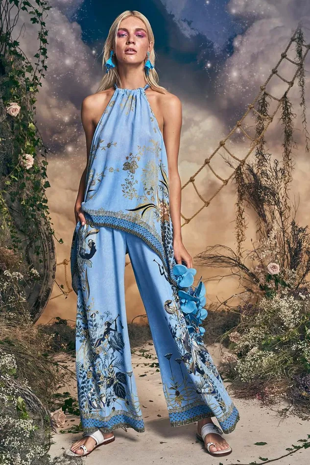 Camilla Tops Women Drawstring Neck Tank Fairy Fountain