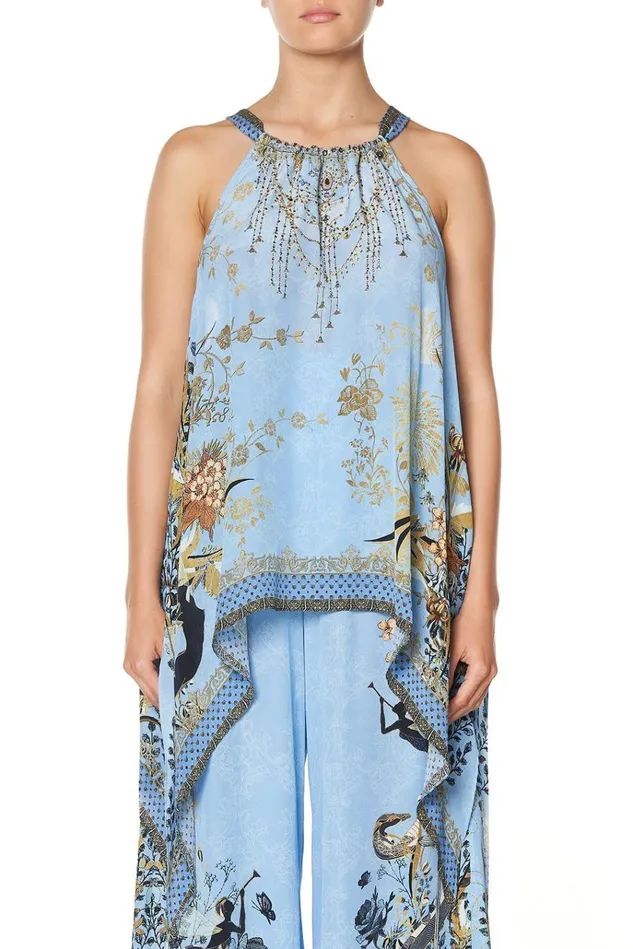 Camilla Tops Women Drawstring Neck Tank Fairy Fountain