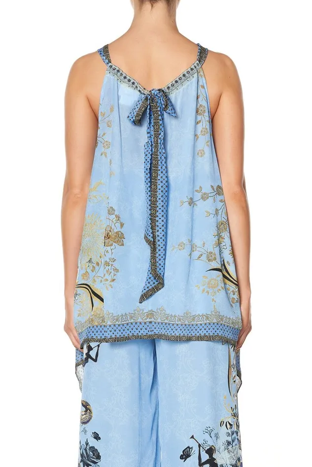 Camilla Tops Women Drawstring Neck Tank Fairy Fountain