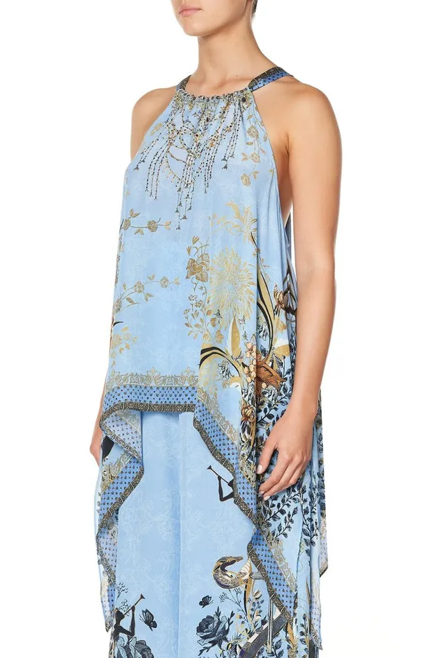 Camilla Tops Women Drawstring Neck Tank Fairy Fountain