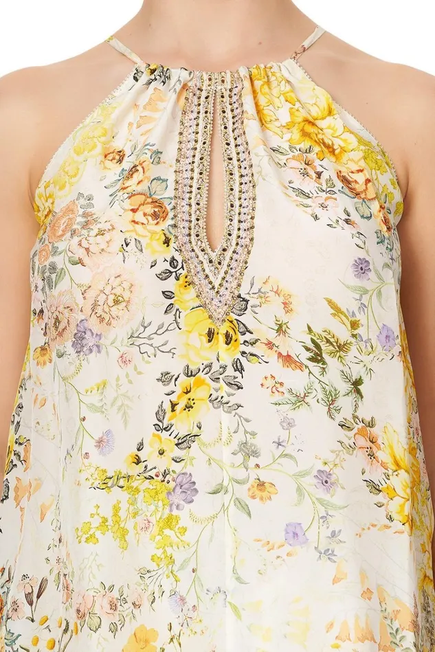 Camilla Tops Women Flared Cami W Neck Tie In The Hills Of Tuscany