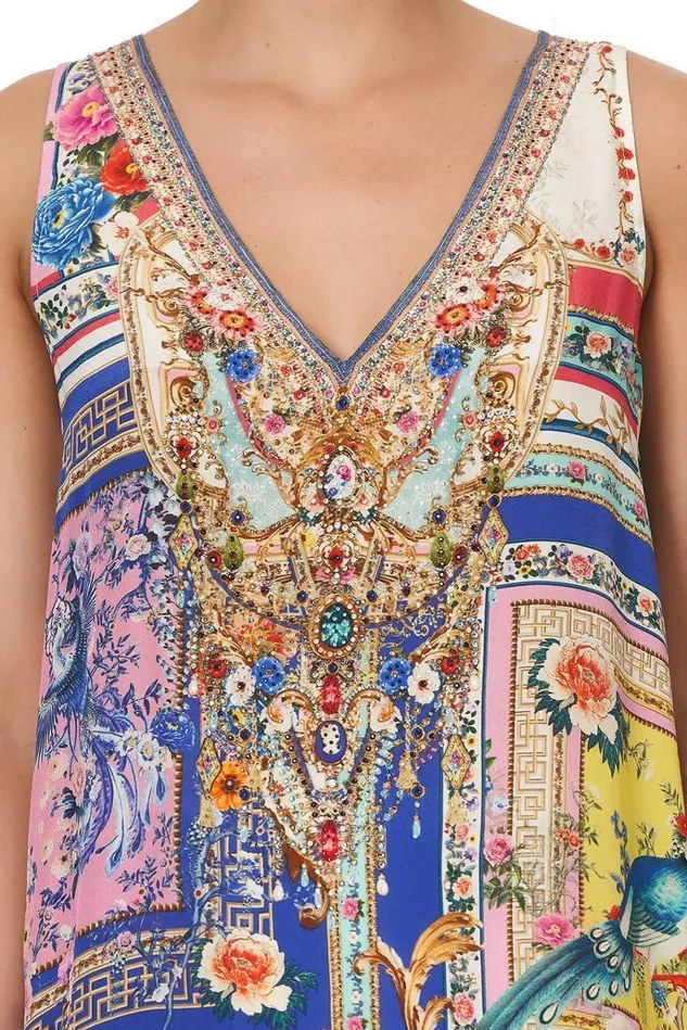 Camilla Tops Women High Low Cross Overlay Top Party In The Palace