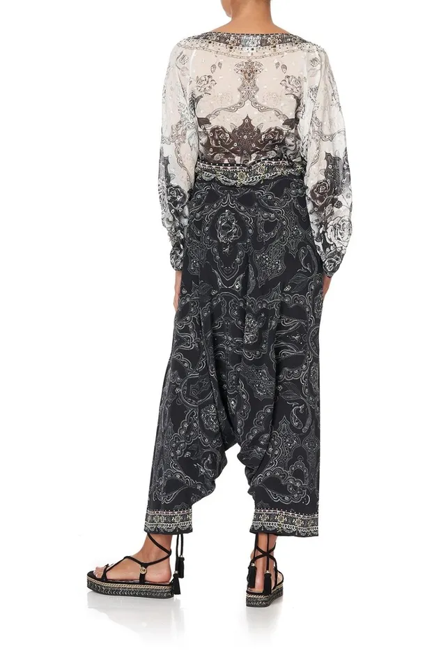 Camilla Tops Women Raglan Sleeve Blouse With Cuff Midnight Pearl